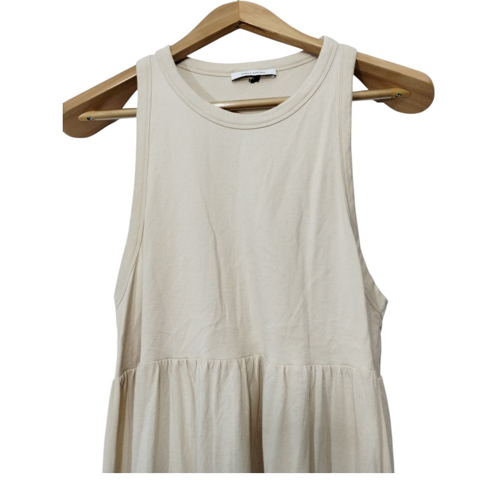 Ninety Percent Women's Gathered Organic Cotton-Jersey Maxi Dress Size M Beige - Picture 5 of 7